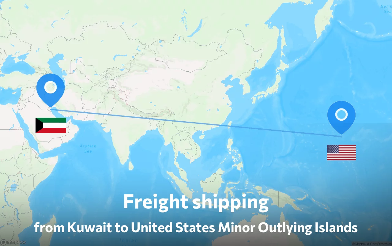 Shipping route from Kuwait to United States Minor Outlying Islands
