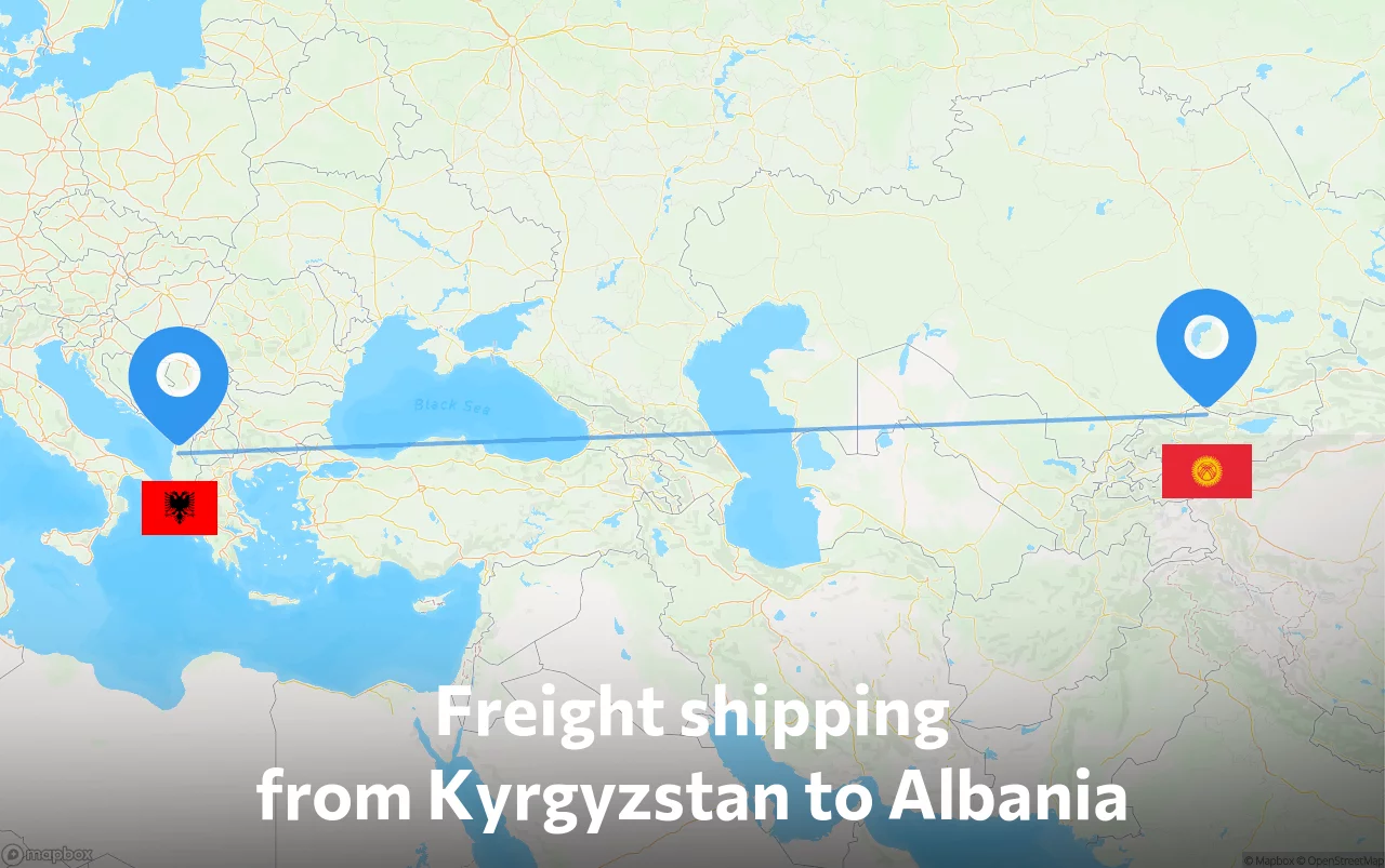 Shipping route from Kyrgyzstan to Albania
