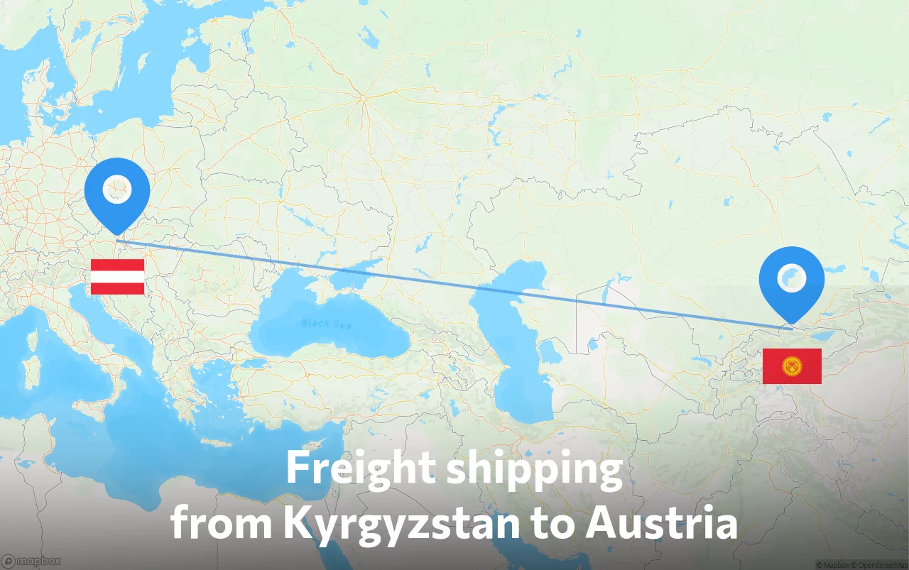 Shipping route from Kyrgyzstan to Austria
