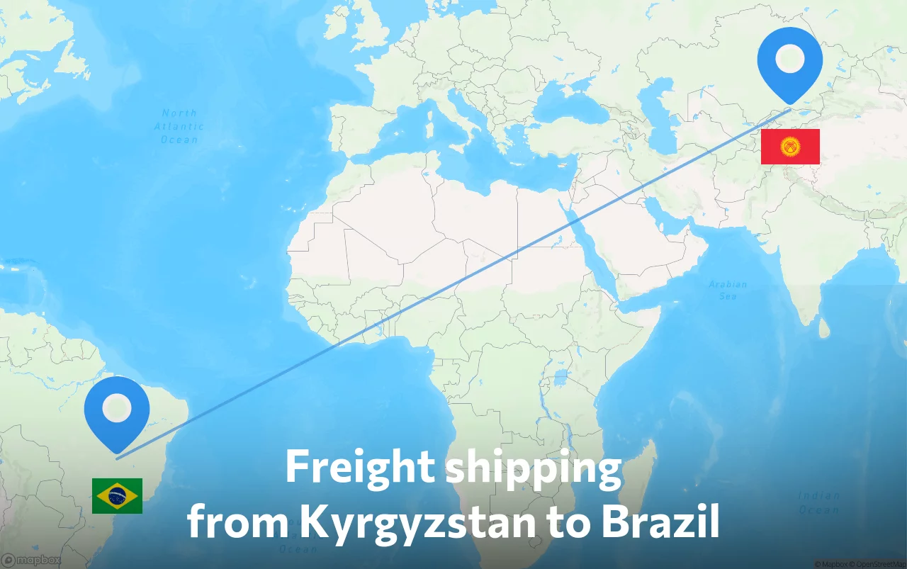 Shipping route from Kyrgyzstan to Brazil