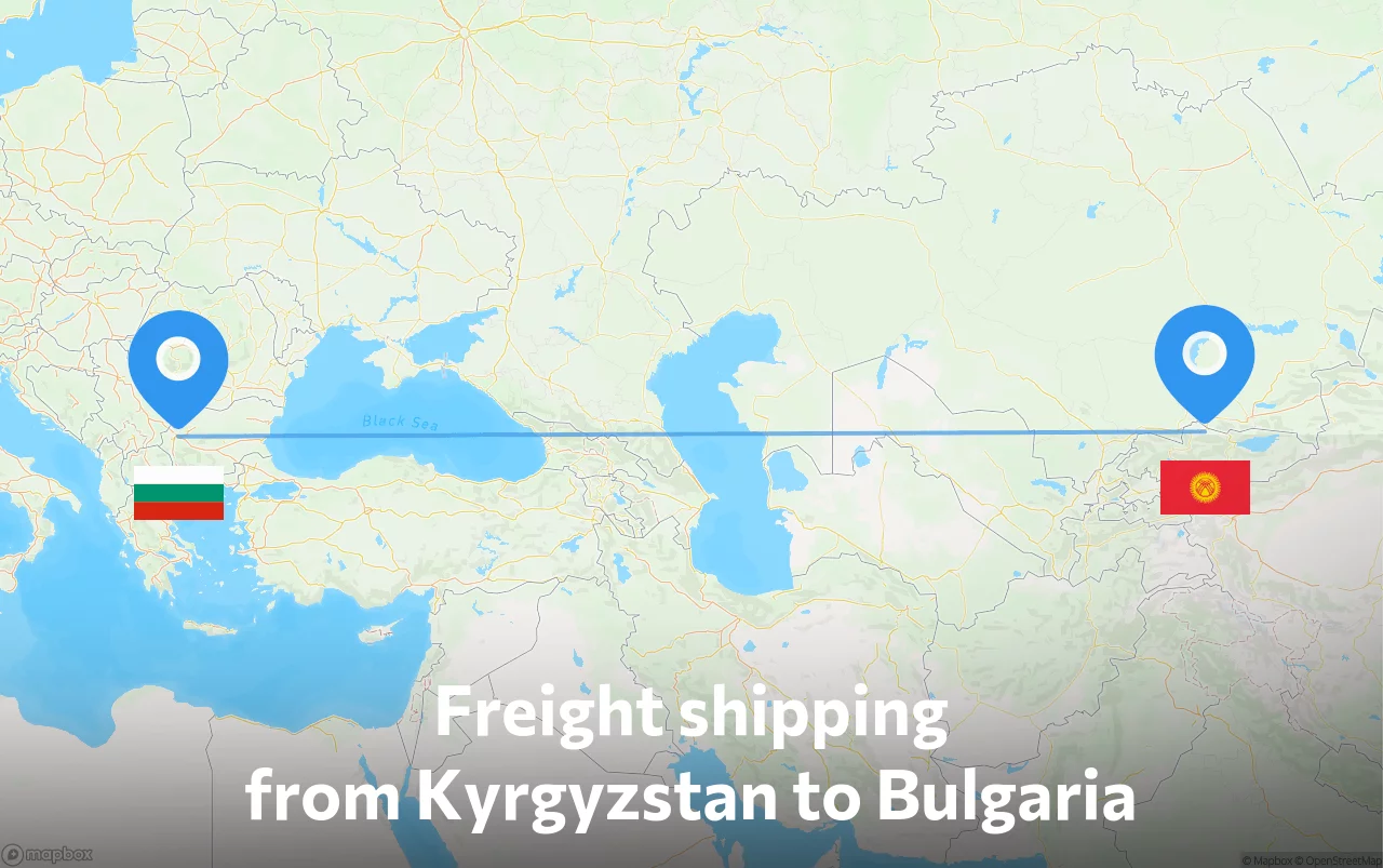 Shipping route from Kyrgyzstan to Bulgaria
