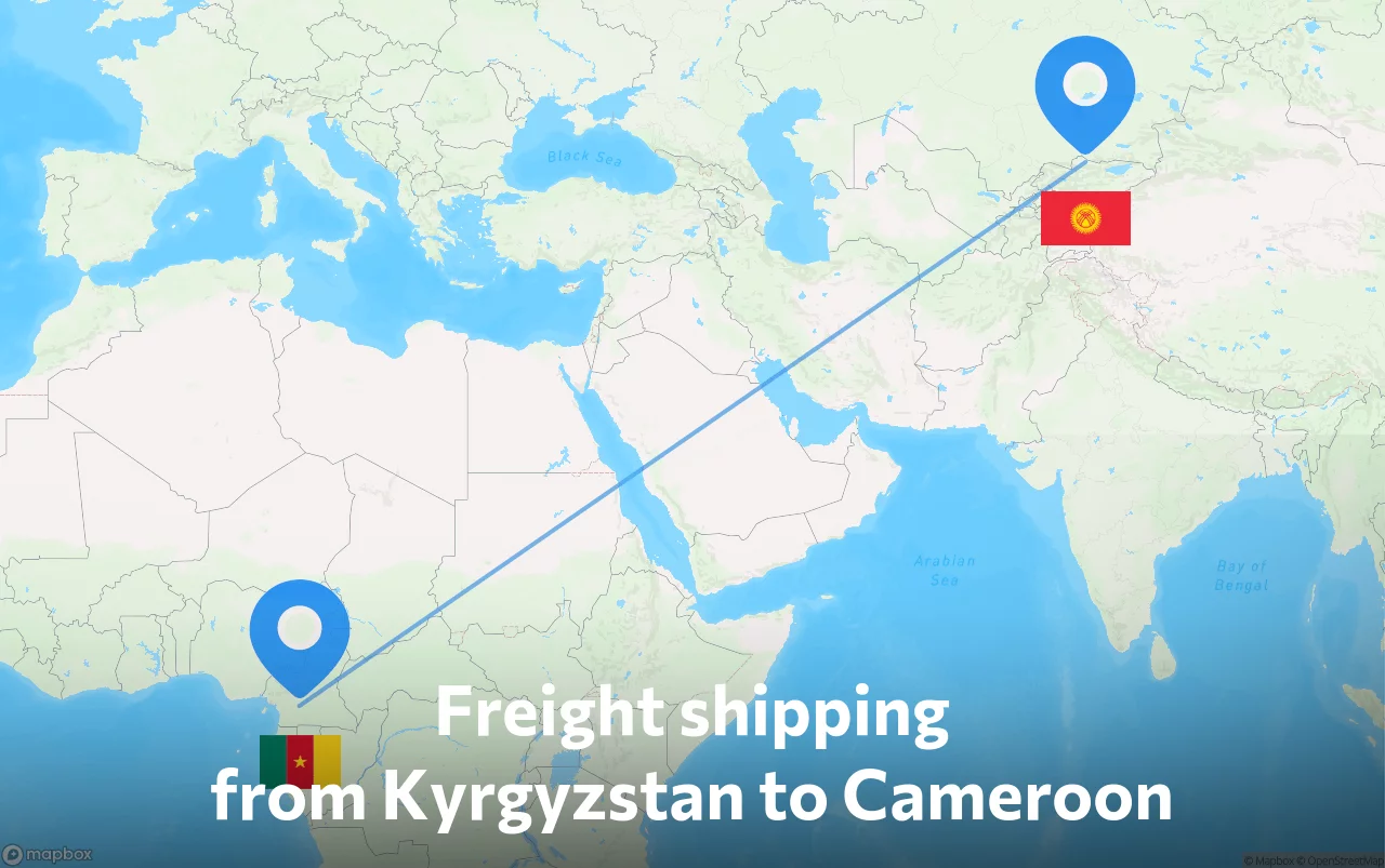 Shipping route from Kyrgyzstan to Cameroon