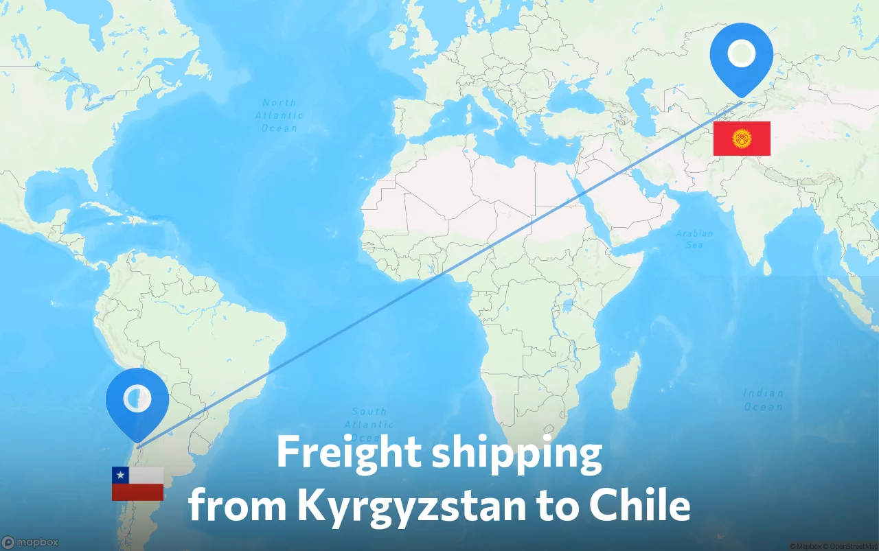Shipping route from Kyrgyzstan to Chile