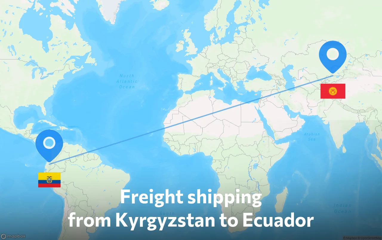 Shipping route from Kyrgyzstan to Ecuador