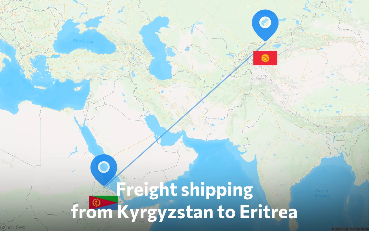 Shipping route from Kyrgyzstan to Eritrea