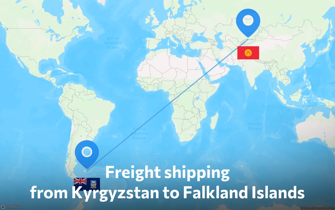 Shipping route from Kyrgyzstan to Falkland Islands