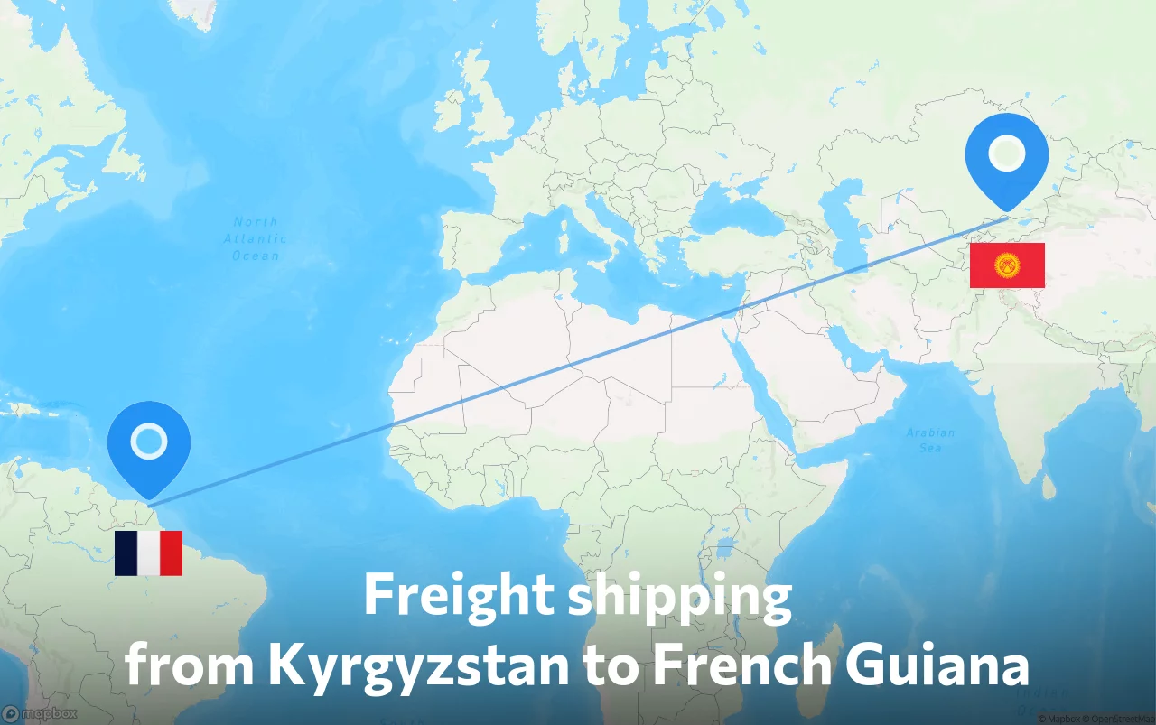 Shipping route from Kyrgyzstan to French Guiana