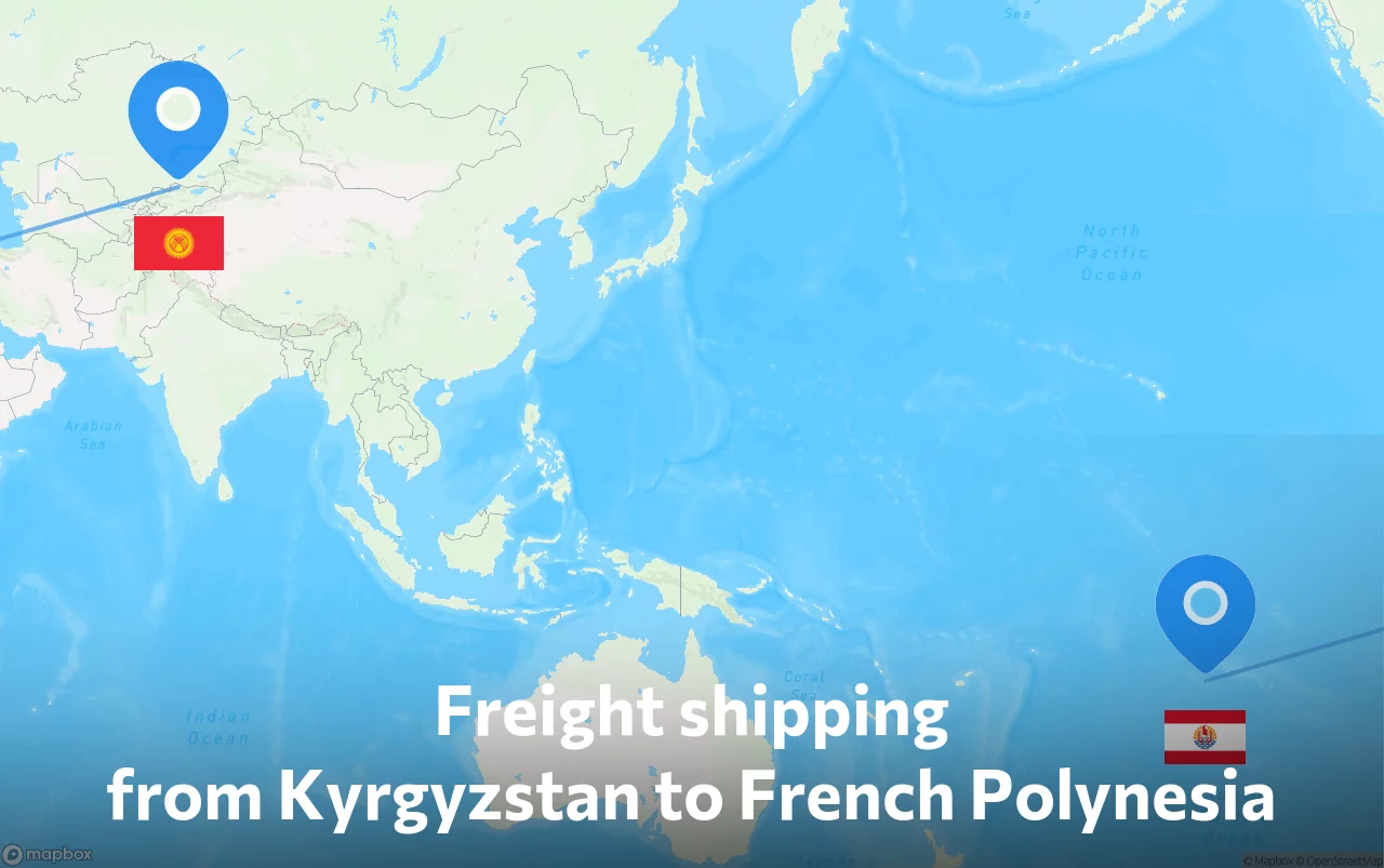 Shipping route from Kyrgyzstan to French Polynesia