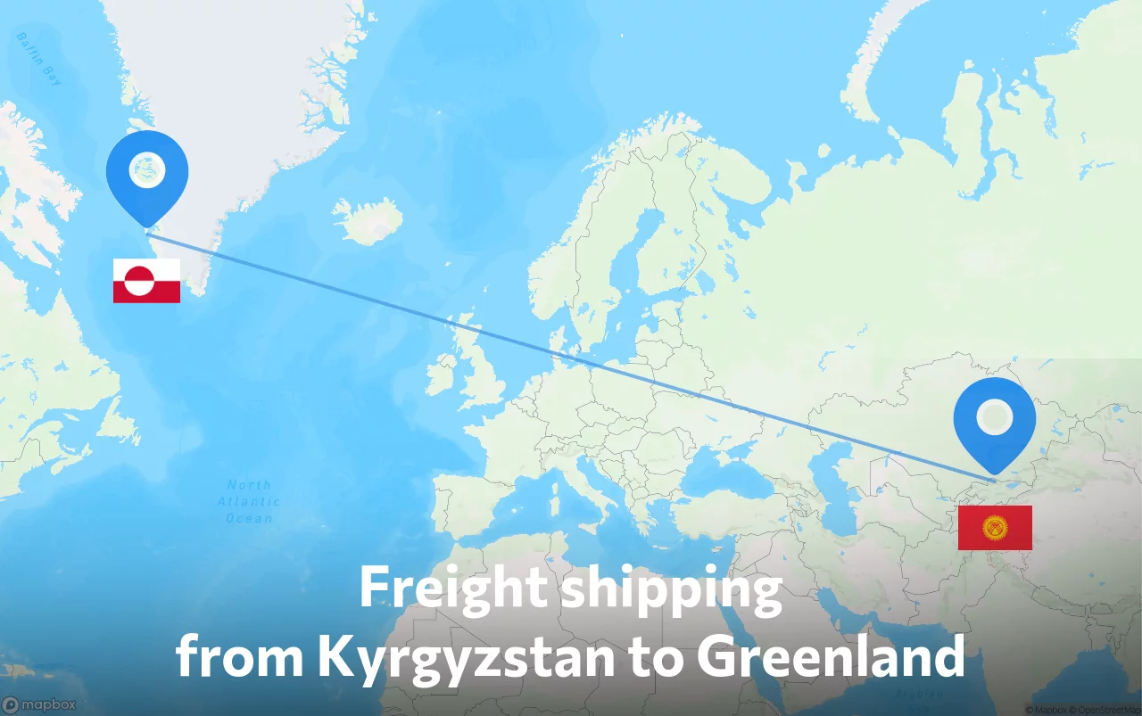 Shipping route from Kyrgyzstan to Greenland