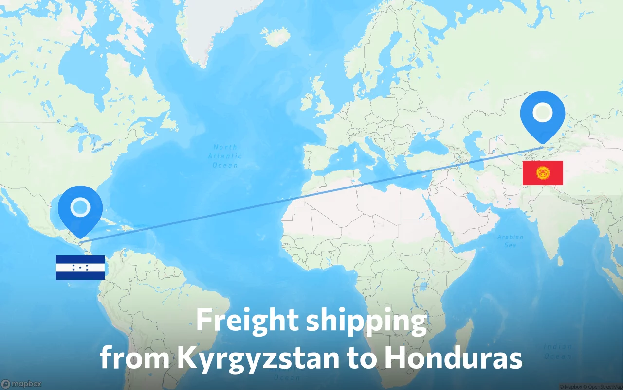Shipping route from Kyrgyzstan to Honduras