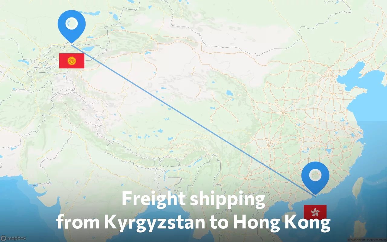 Shipping route from Kyrgyzstan to Hong Kong