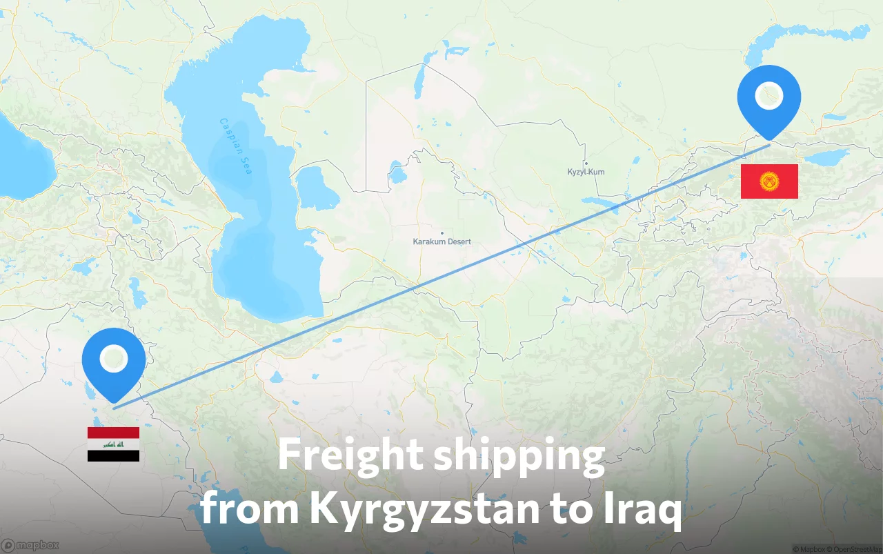 Shipping route from Kyrgyzstan to Iraq