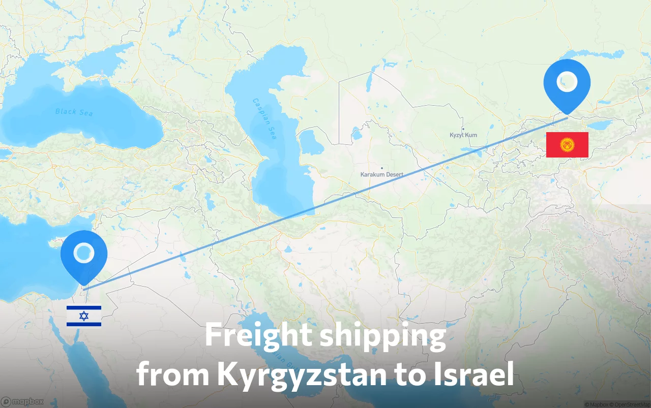 Shipping route from Kyrgyzstan to Israel