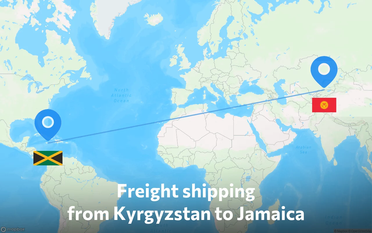 Shipping route from Kyrgyzstan to Jamaica