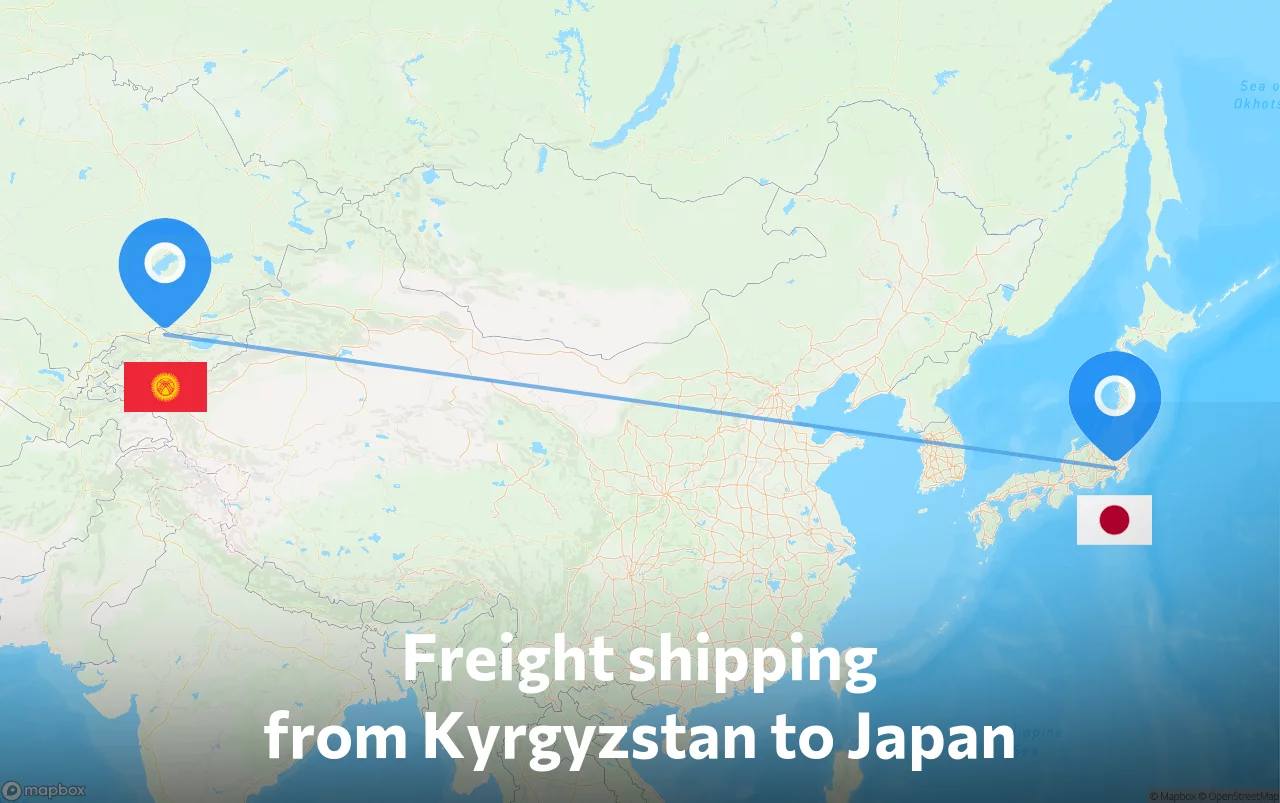 Shipping route from Kyrgyzstan to Japan