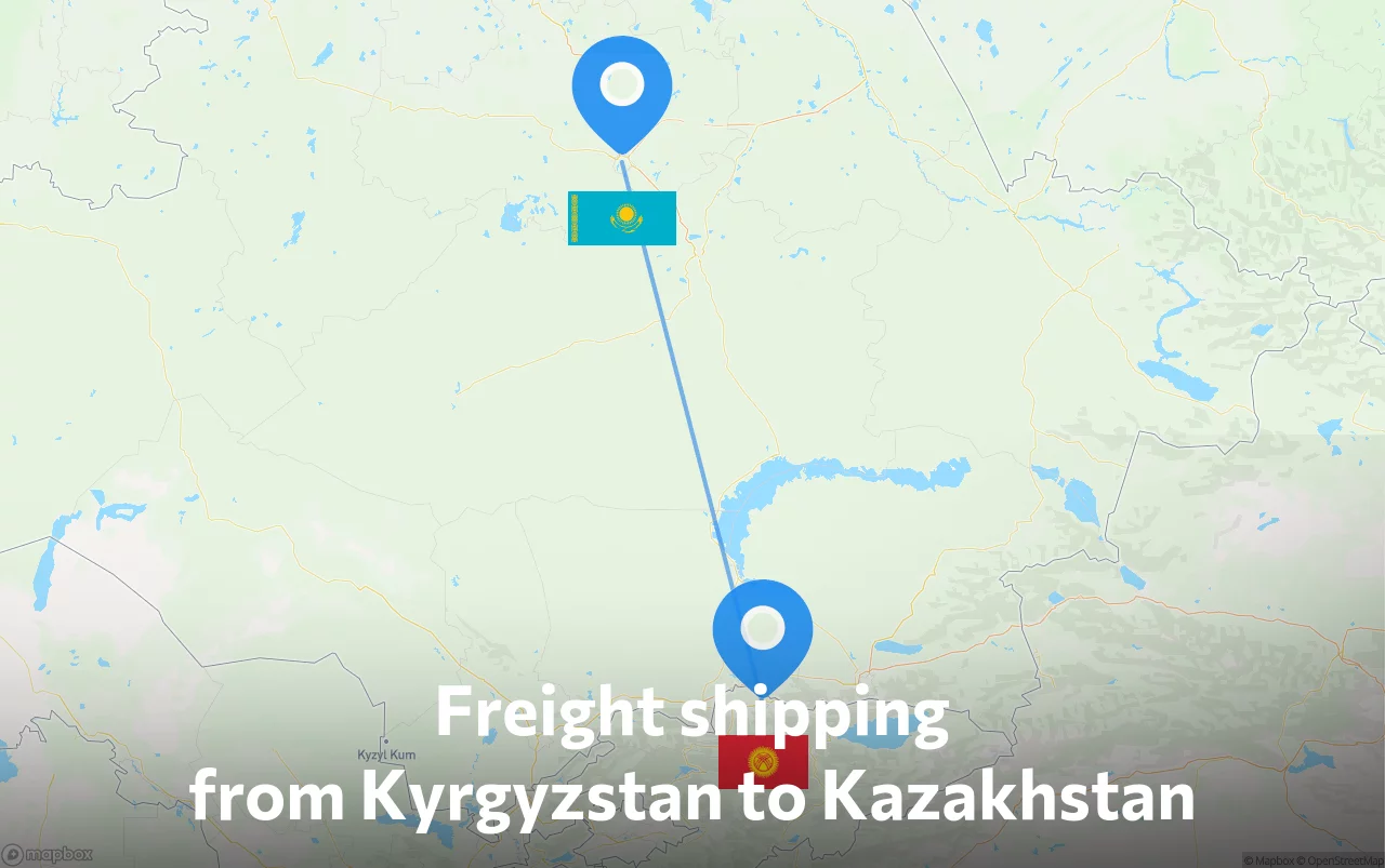 Shipping route from Kyrgyzstan to Kazakhstan