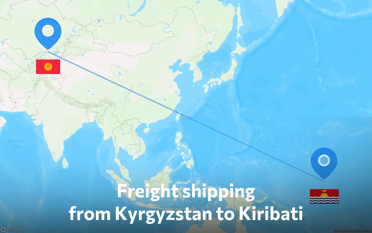 Shipping route from Kyrgyzstan to Kiribati
