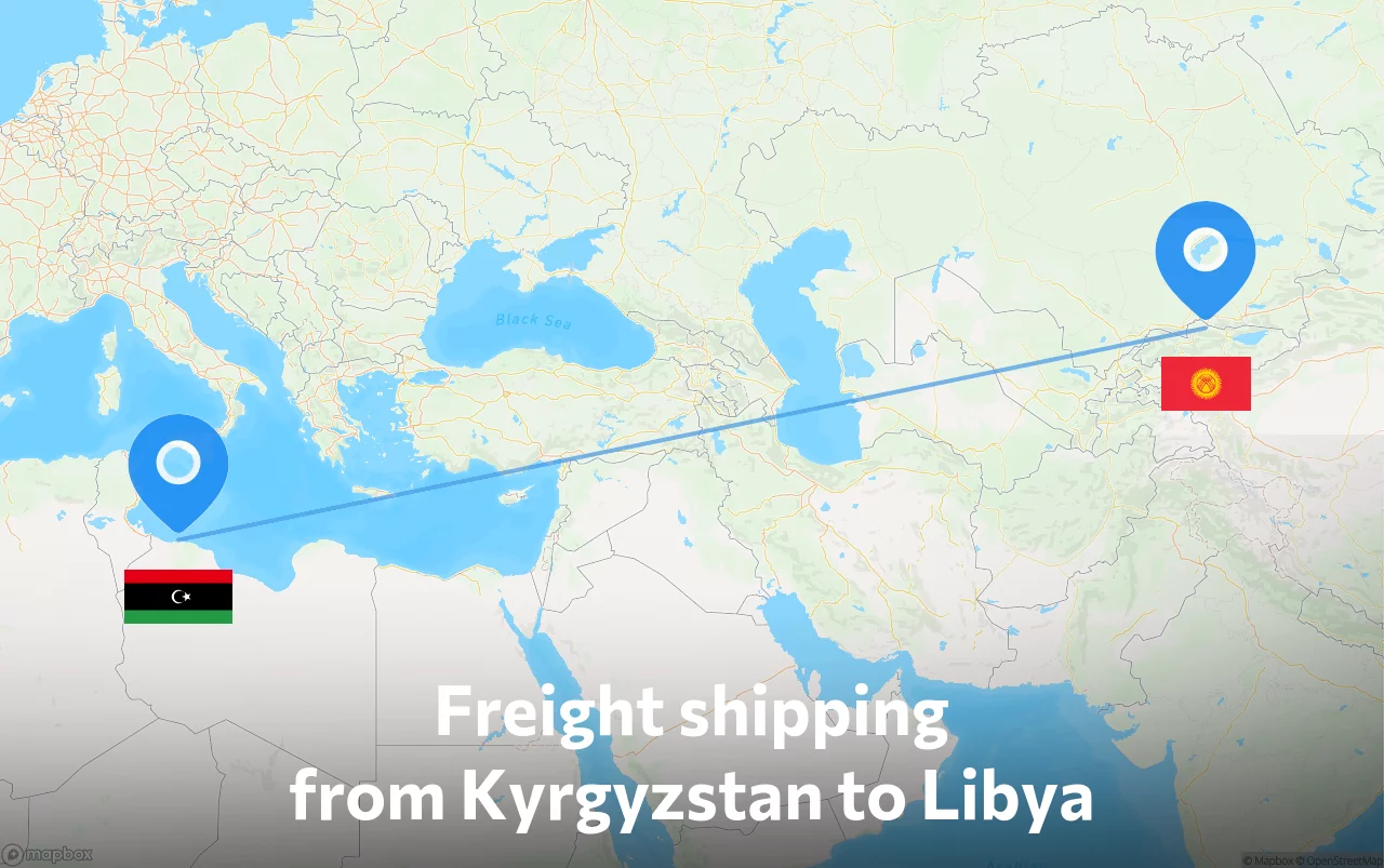 Shipping route from Kyrgyzstan to Libya