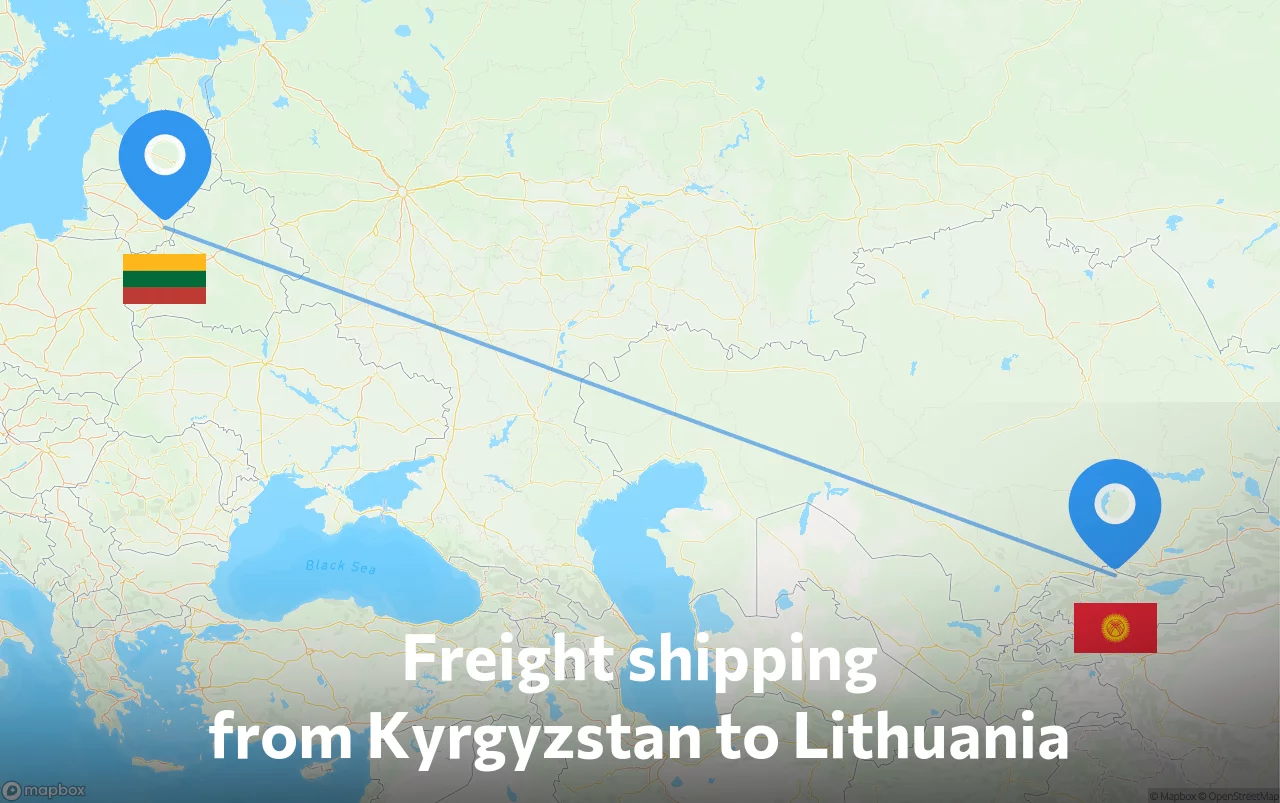 Shipping route from Kyrgyzstan to Lithuania