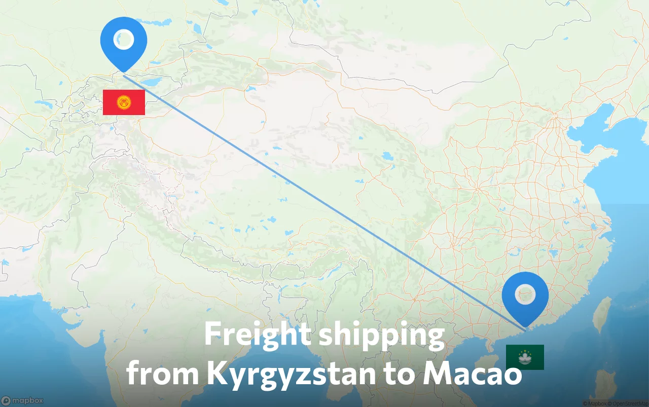 Shipping route from Kyrgyzstan to Macao