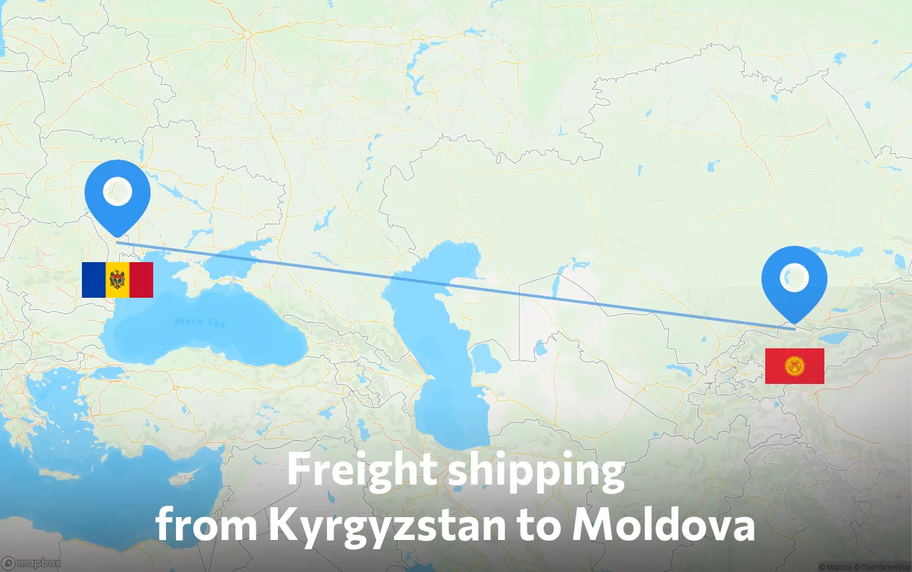 Shipping route from Kyrgyzstan to Moldova