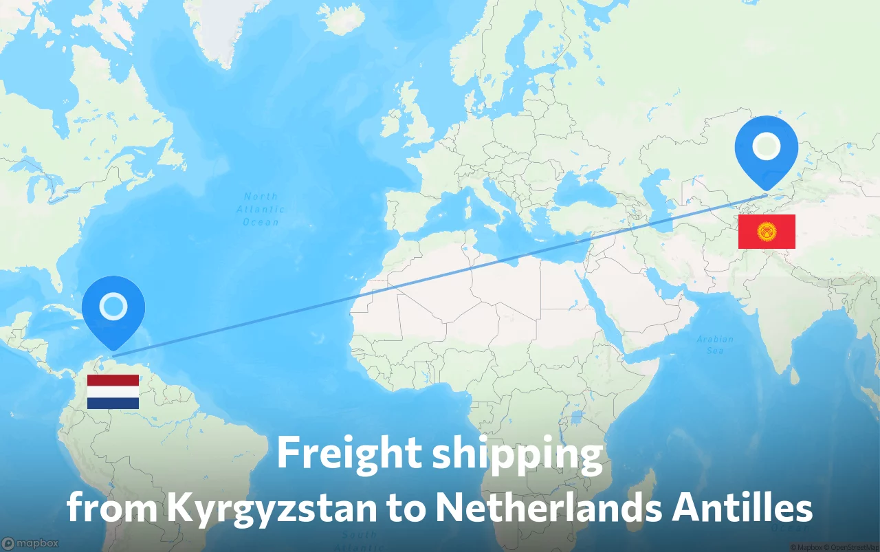 Shipping route from Kyrgyzstan to Netherlands Antilles