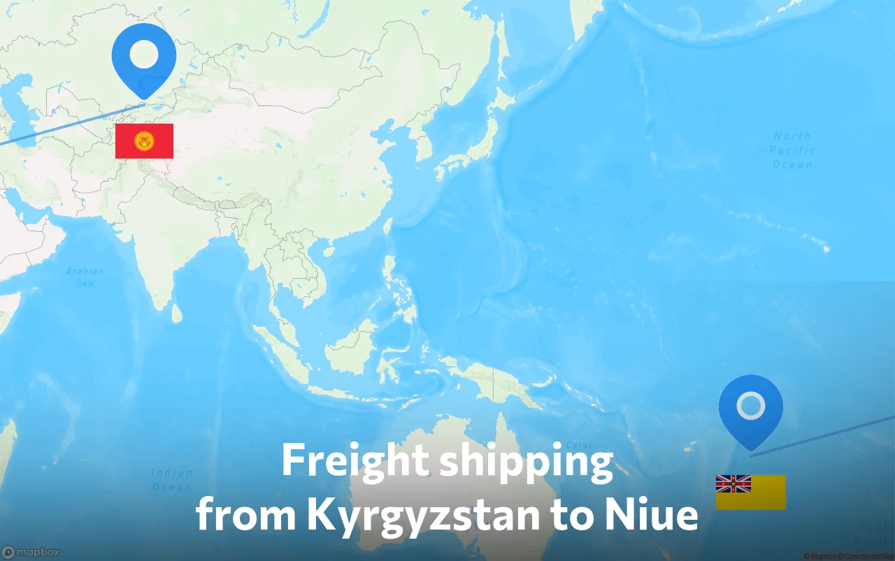 Shipping route from Kyrgyzstan to Niue
