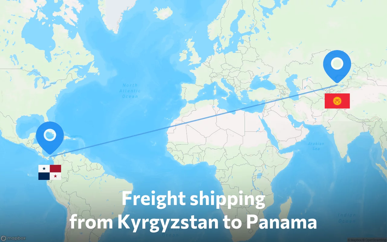 Shipping route from Kyrgyzstan to Panama