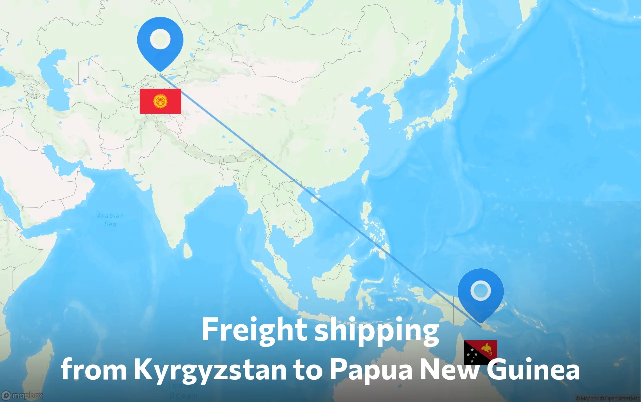 Shipping route from Kyrgyzstan to Papua New Guinea