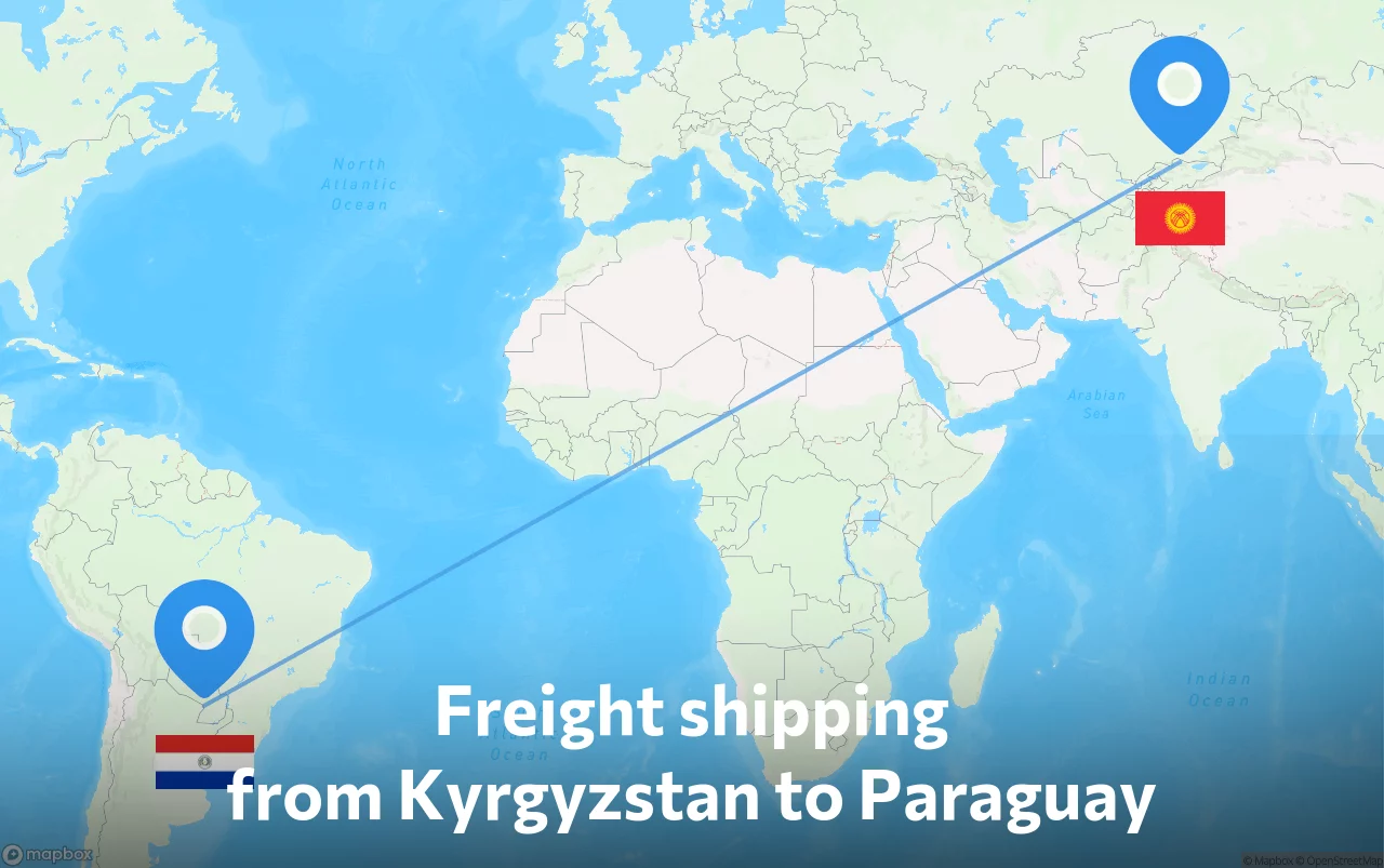 Shipping route from Kyrgyzstan to Paraguay