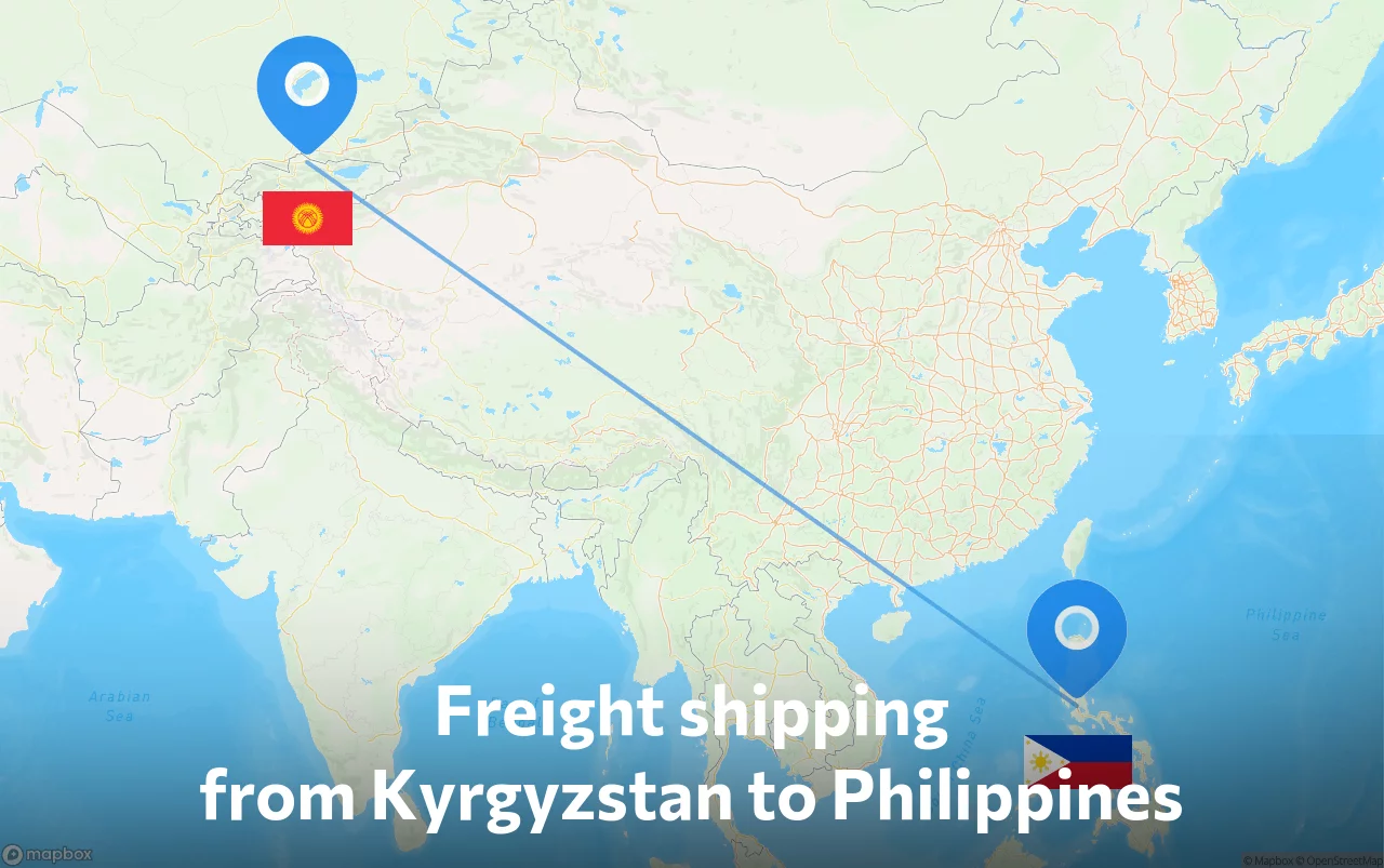 Shipping route from Kyrgyzstan to Philippines