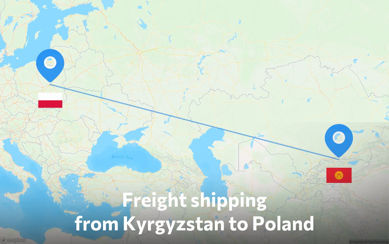 Shipping route from Kyrgyzstan to Poland