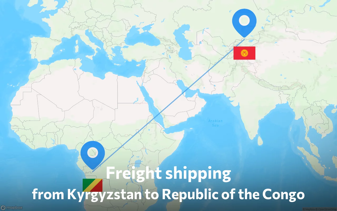 Shipping route from Kyrgyzstan to Republic of the Congo