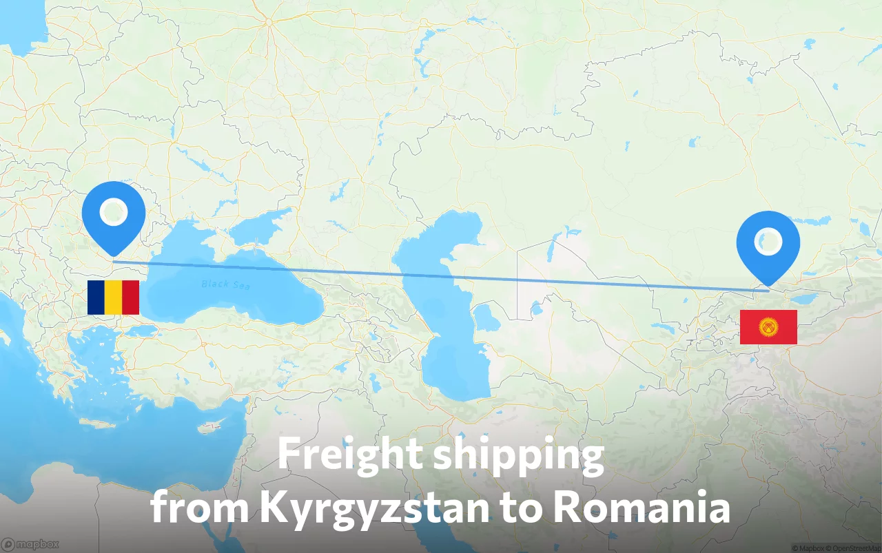 Shipping route from Kyrgyzstan to Romania