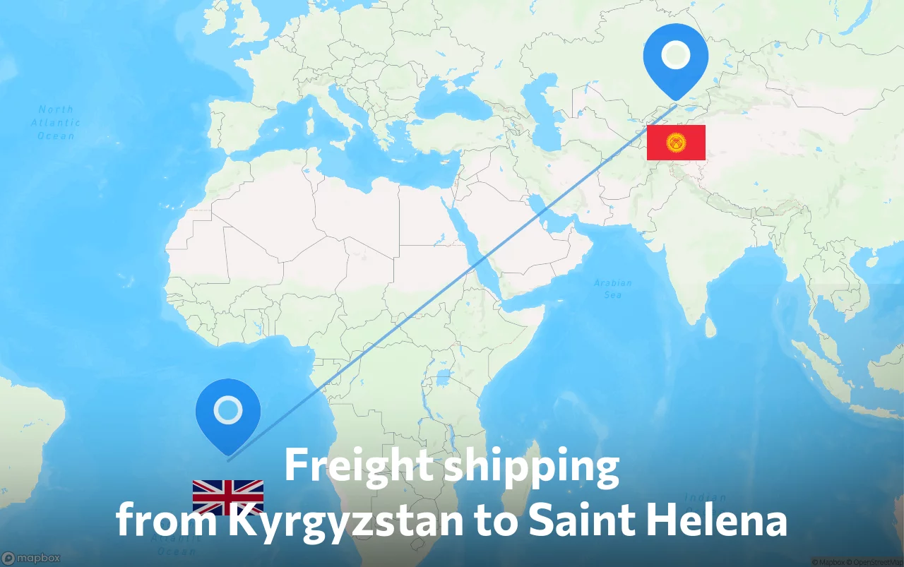 Shipping route from Kyrgyzstan to Saint Helena