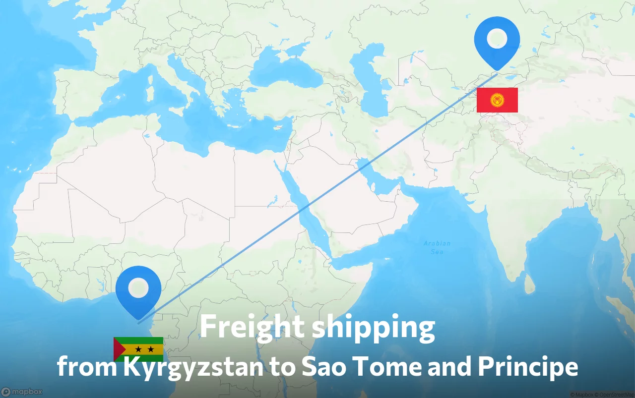 Shipping route from Kyrgyzstan to Sao Tome and Principe
