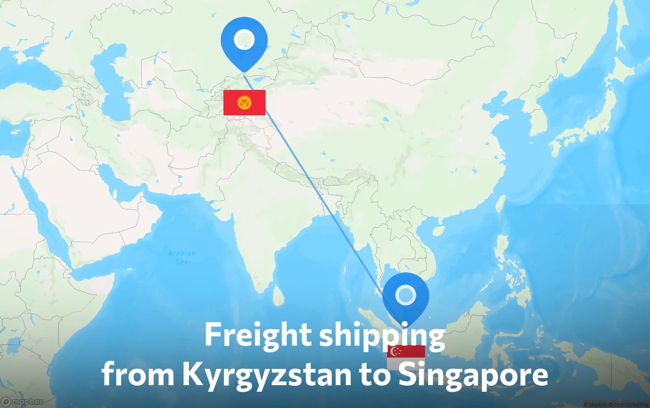 Shipping route from Kyrgyzstan to Singapore