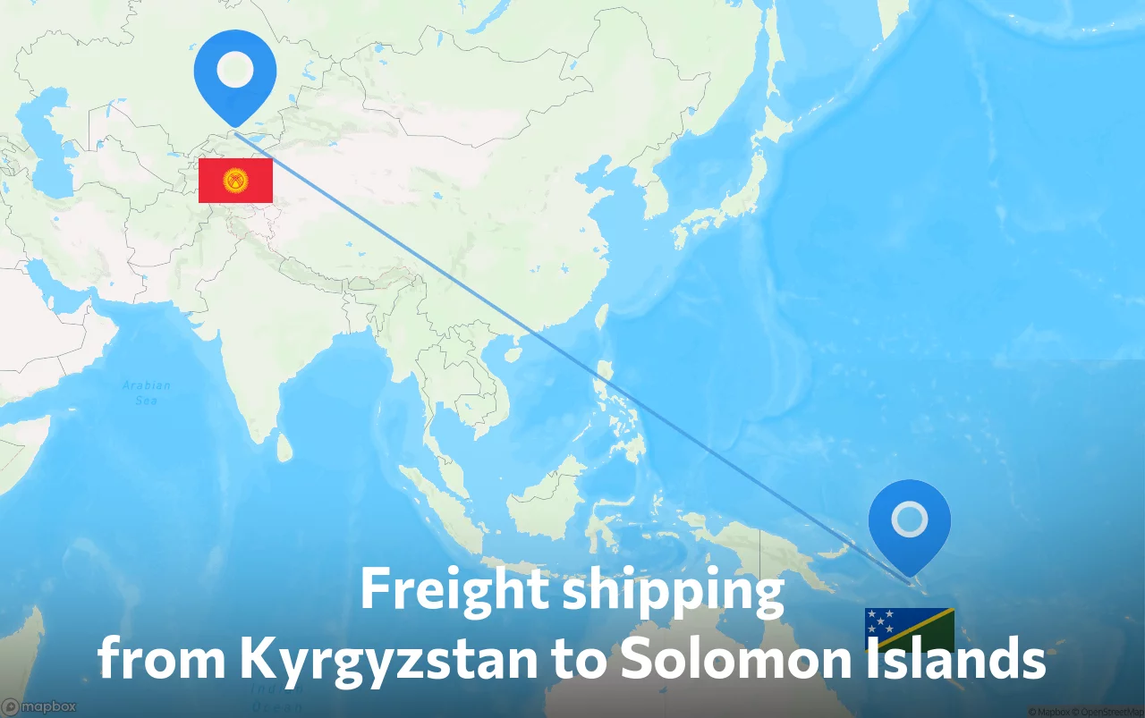 Shipping route from Kyrgyzstan to Solomon Islands
