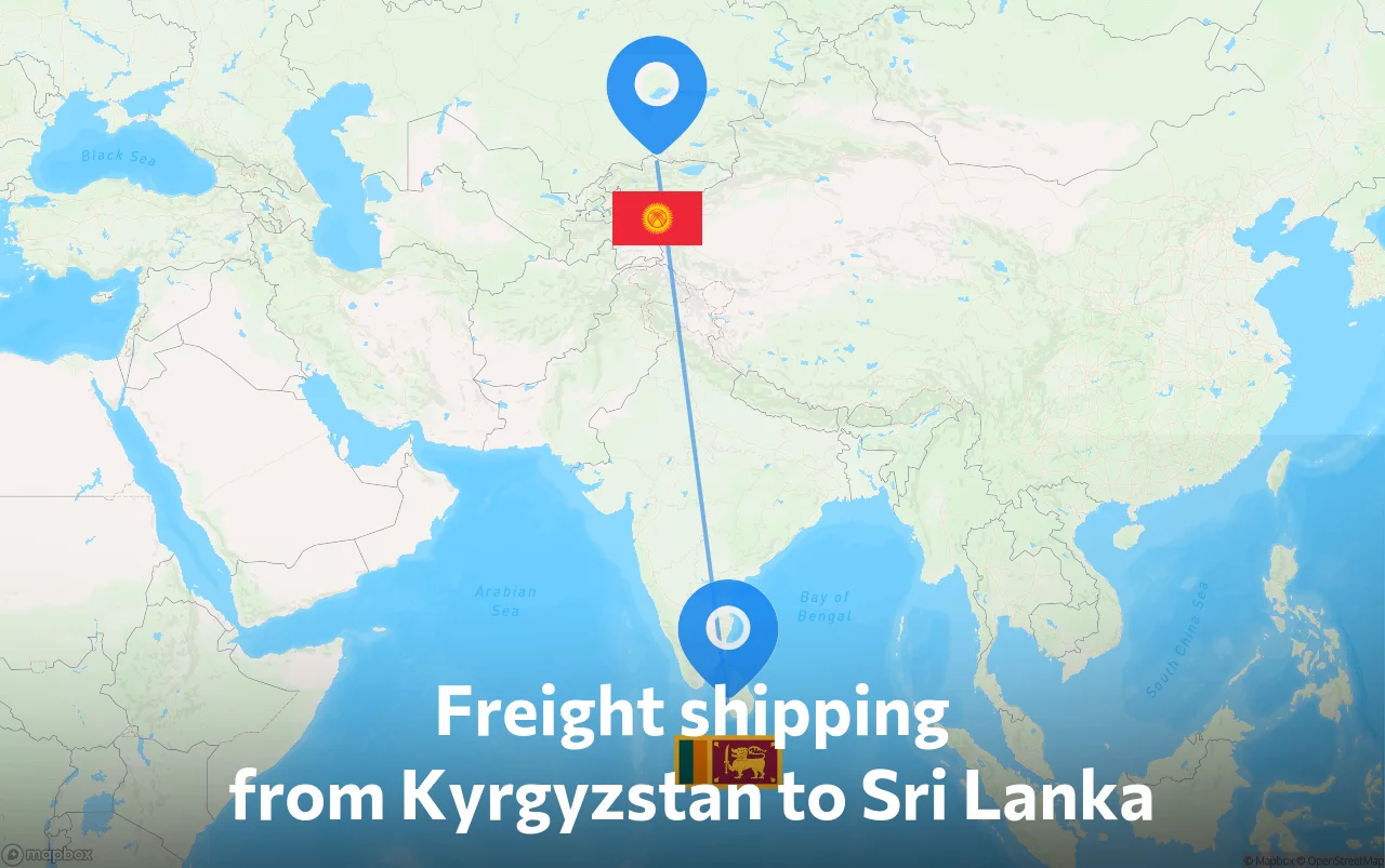Shipping route from Kyrgyzstan to Sri Lanka