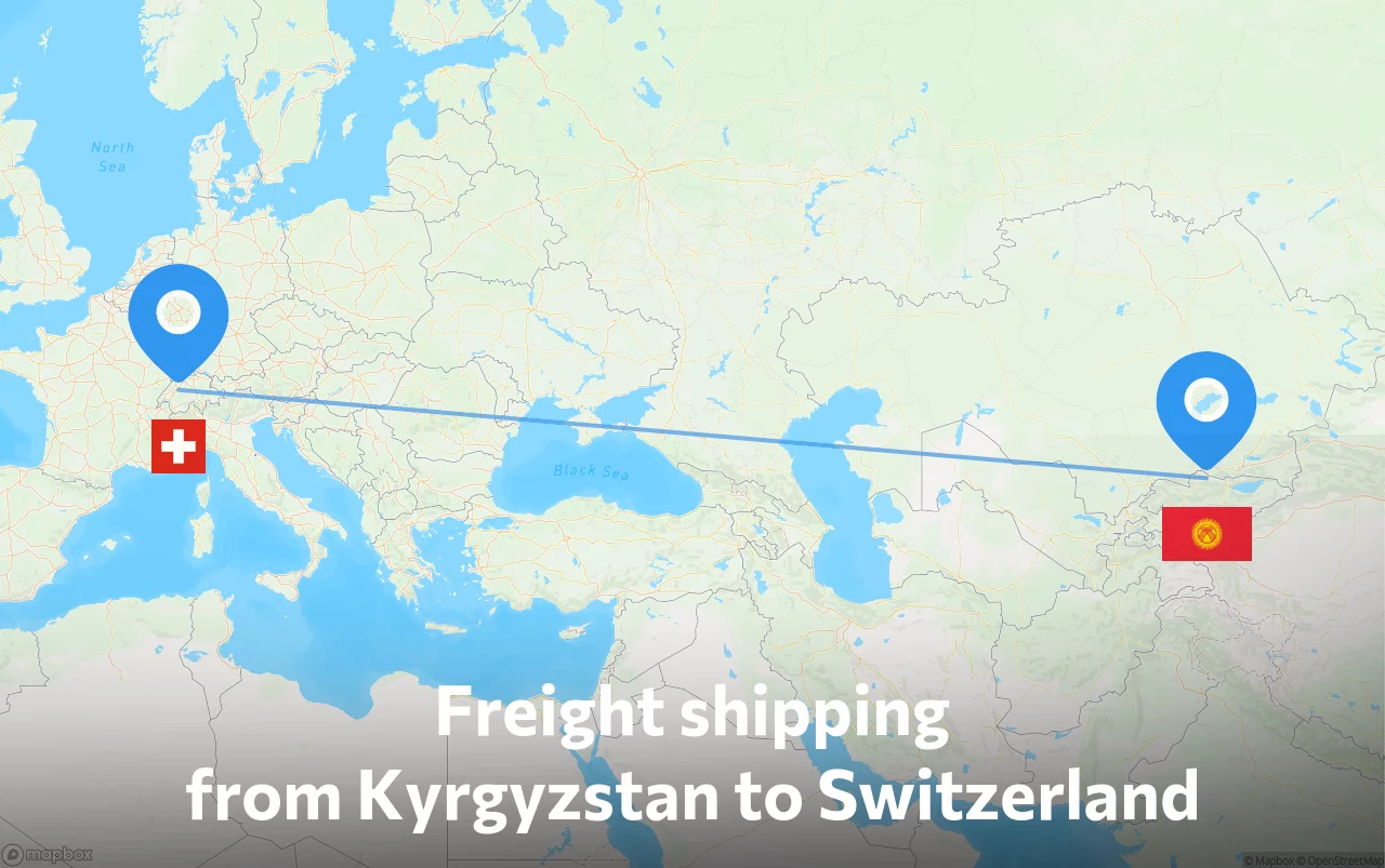 Shipping route from Kyrgyzstan to Switzerland