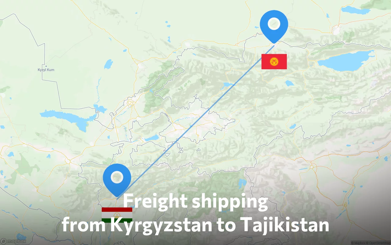 Shipping route from Kyrgyzstan to Tajikistan