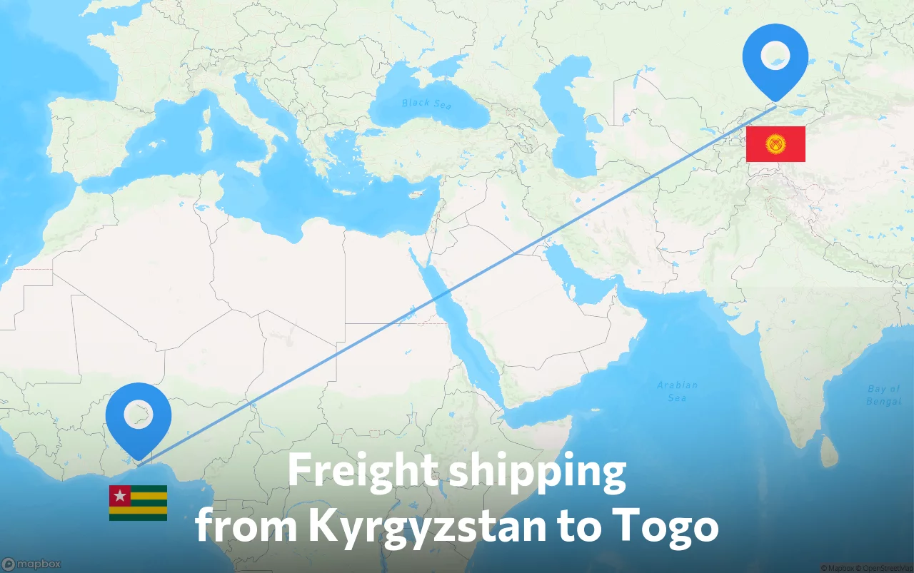 Shipping route from Kyrgyzstan to Togo