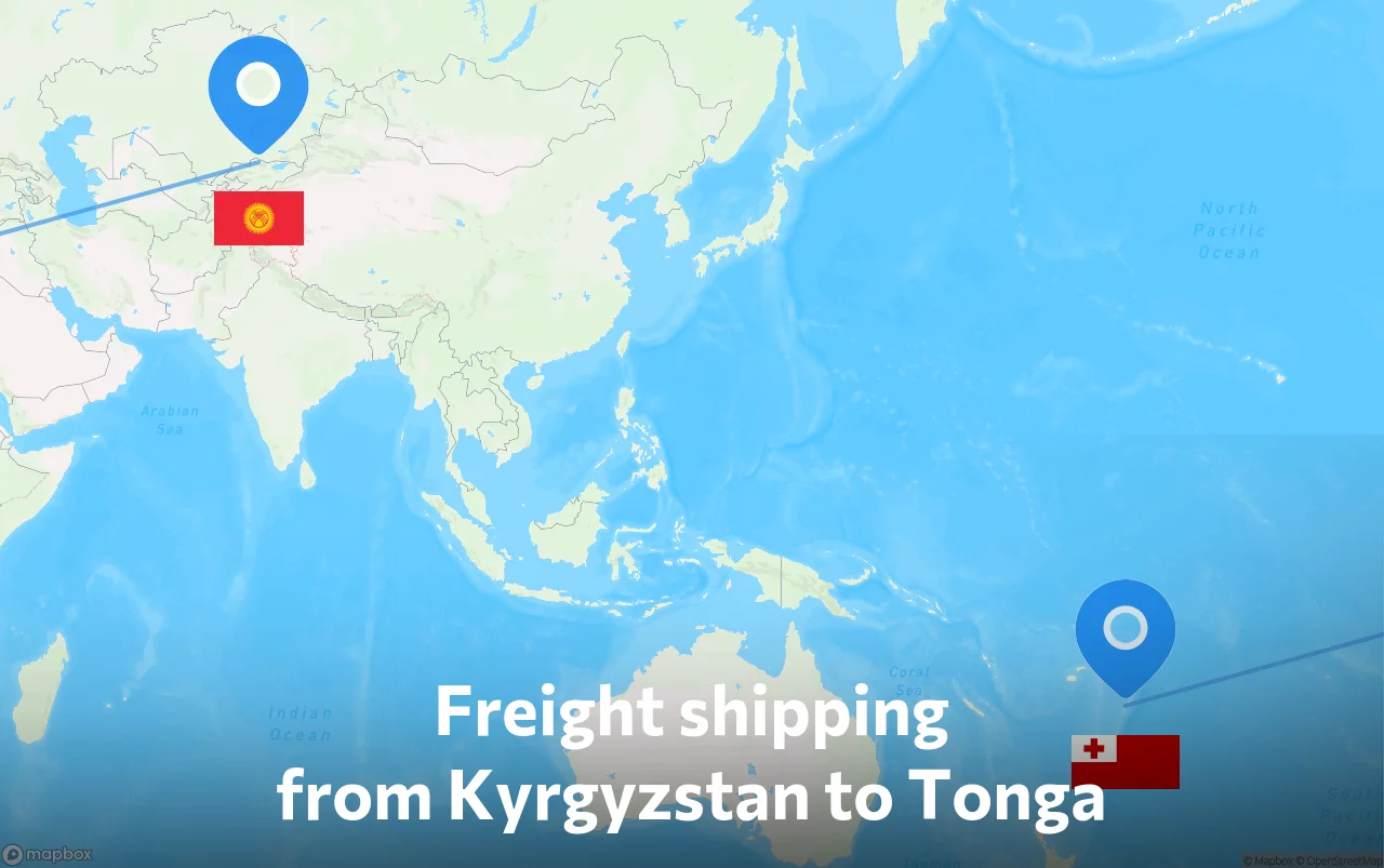 Shipping route from Kyrgyzstan to Tonga