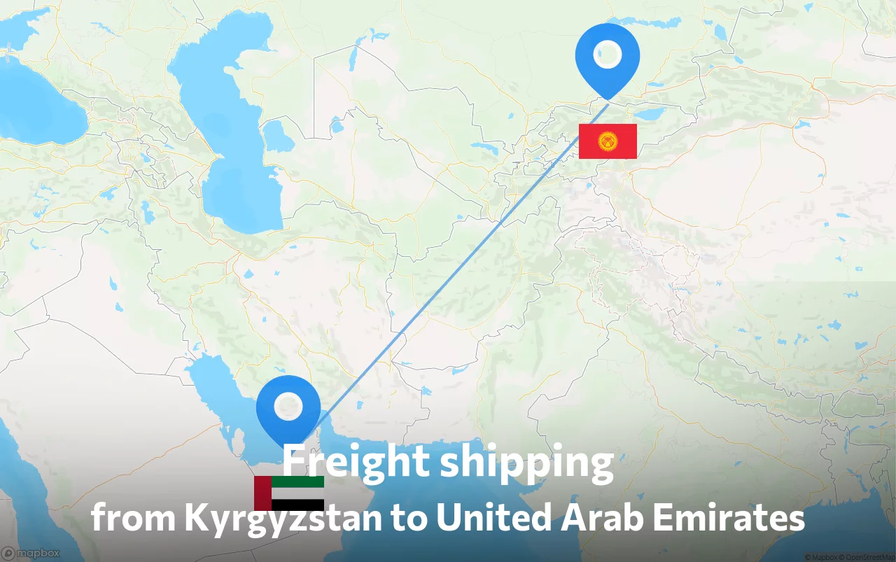 Shipping route from Kyrgyzstan to United Arab Emirates