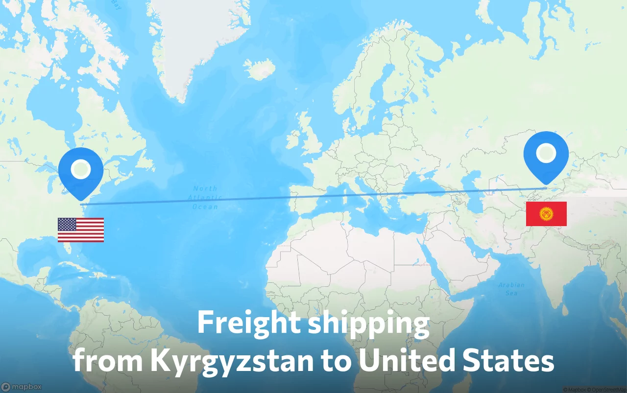 Shipping route from Kyrgyzstan to United States