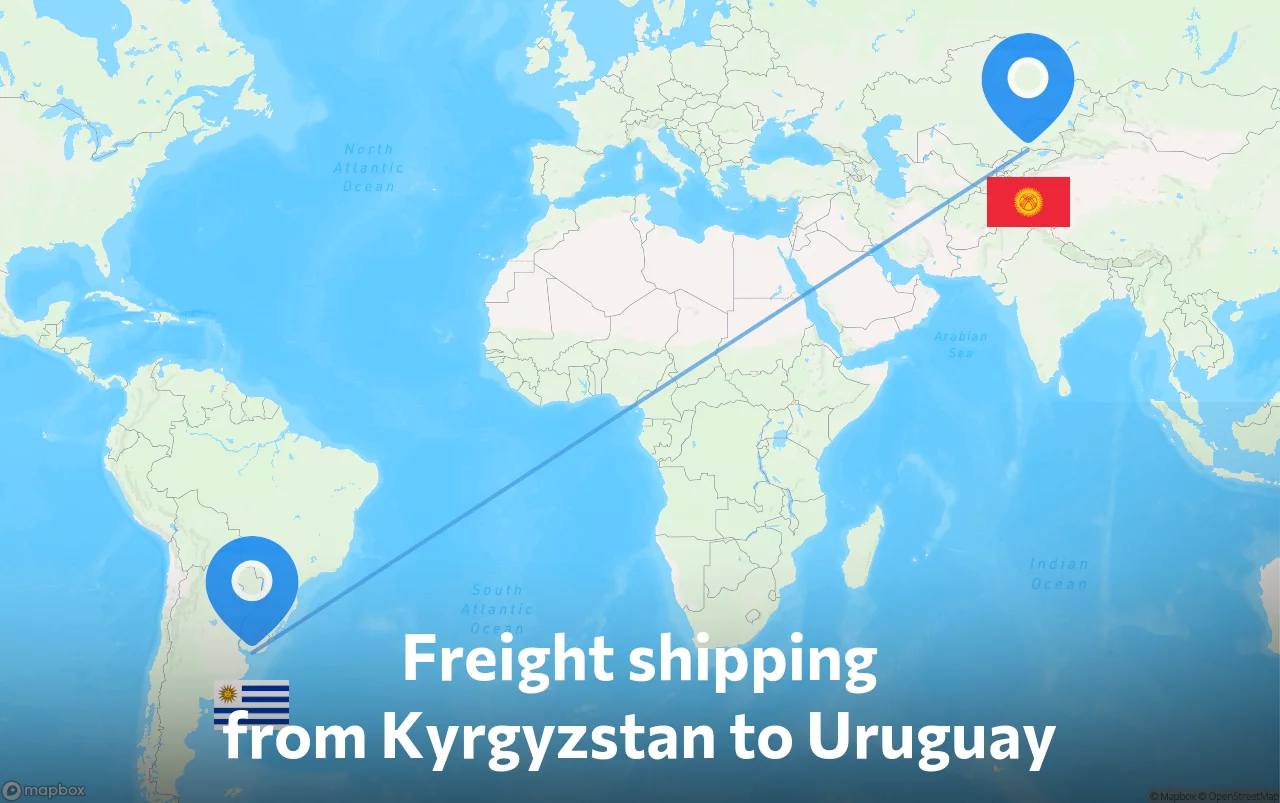 Shipping route from Kyrgyzstan to Uruguay