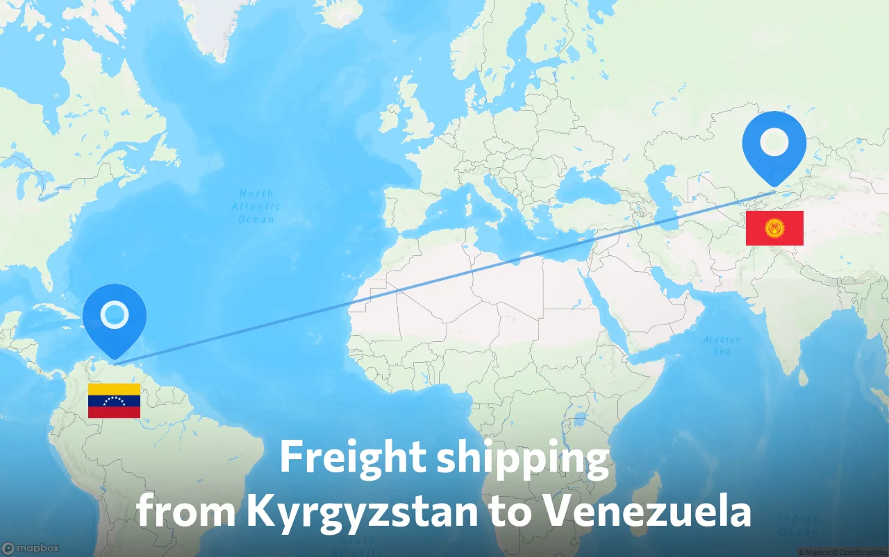 Shipping route from Kyrgyzstan to Venezuela