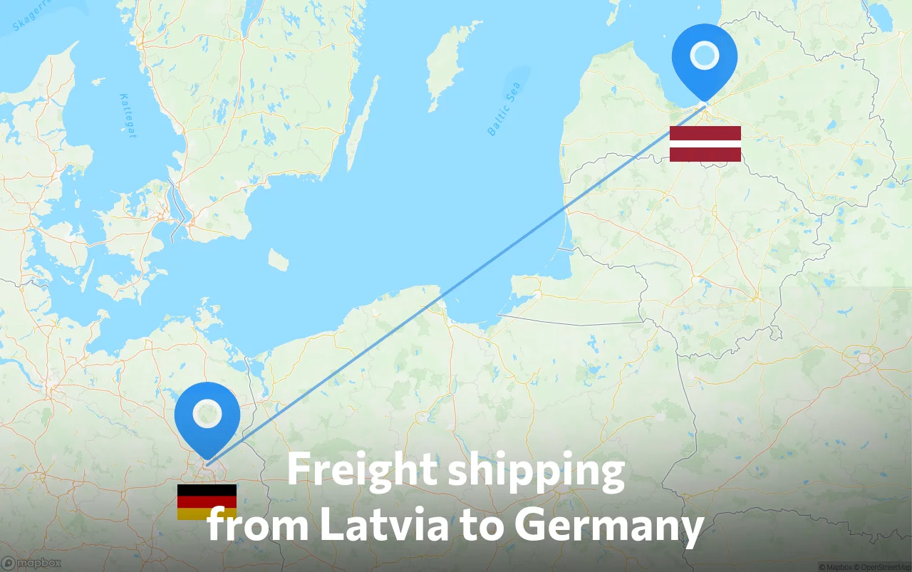 Shipping route from Latvia to Germany