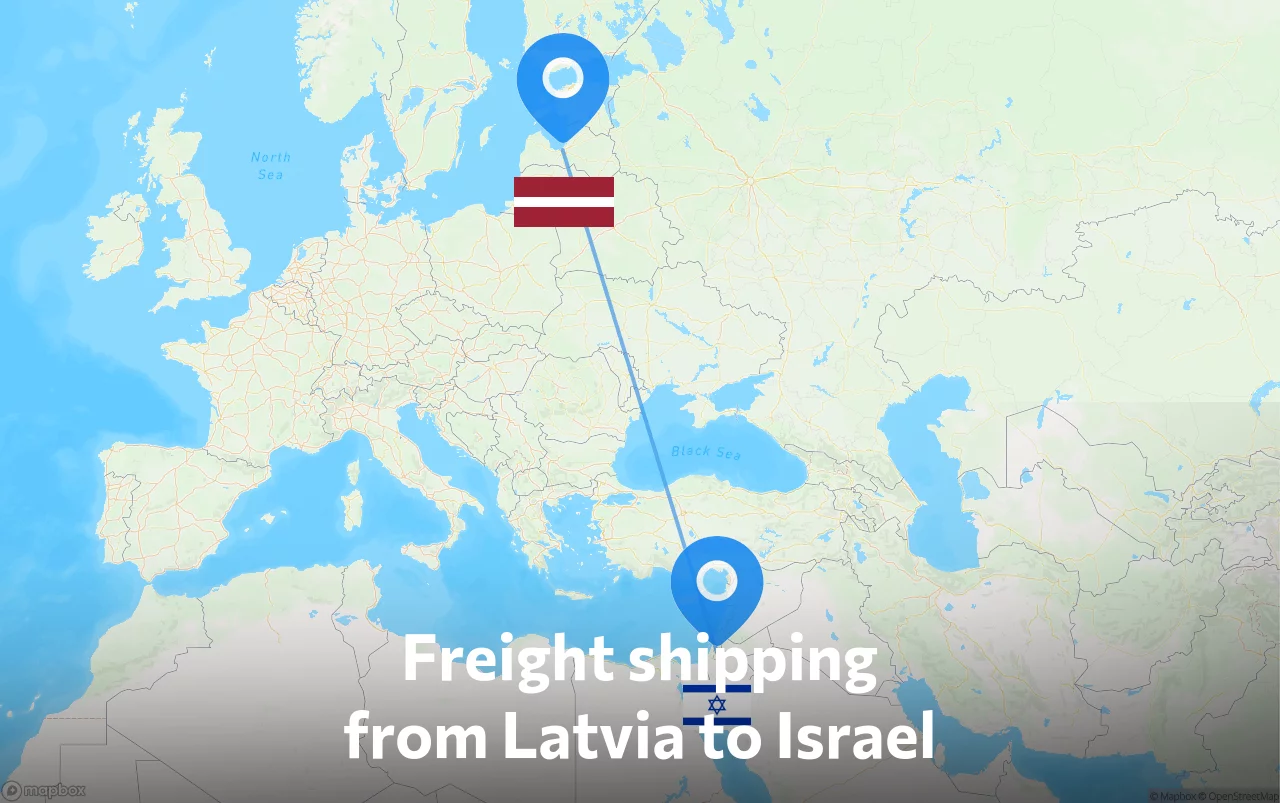 Shipping route from Latvia to Israel