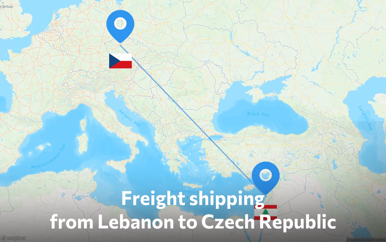 Shipping route from Lebanon to Czech Republic